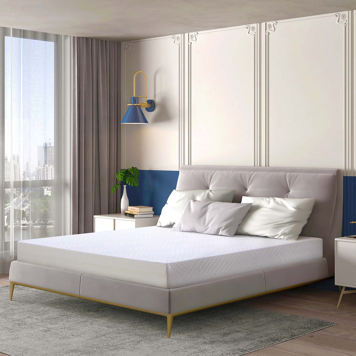 MLILY Ego White 6 inch Full Size Mattress, Memory Foam Mattress in a Box, Medium Firm