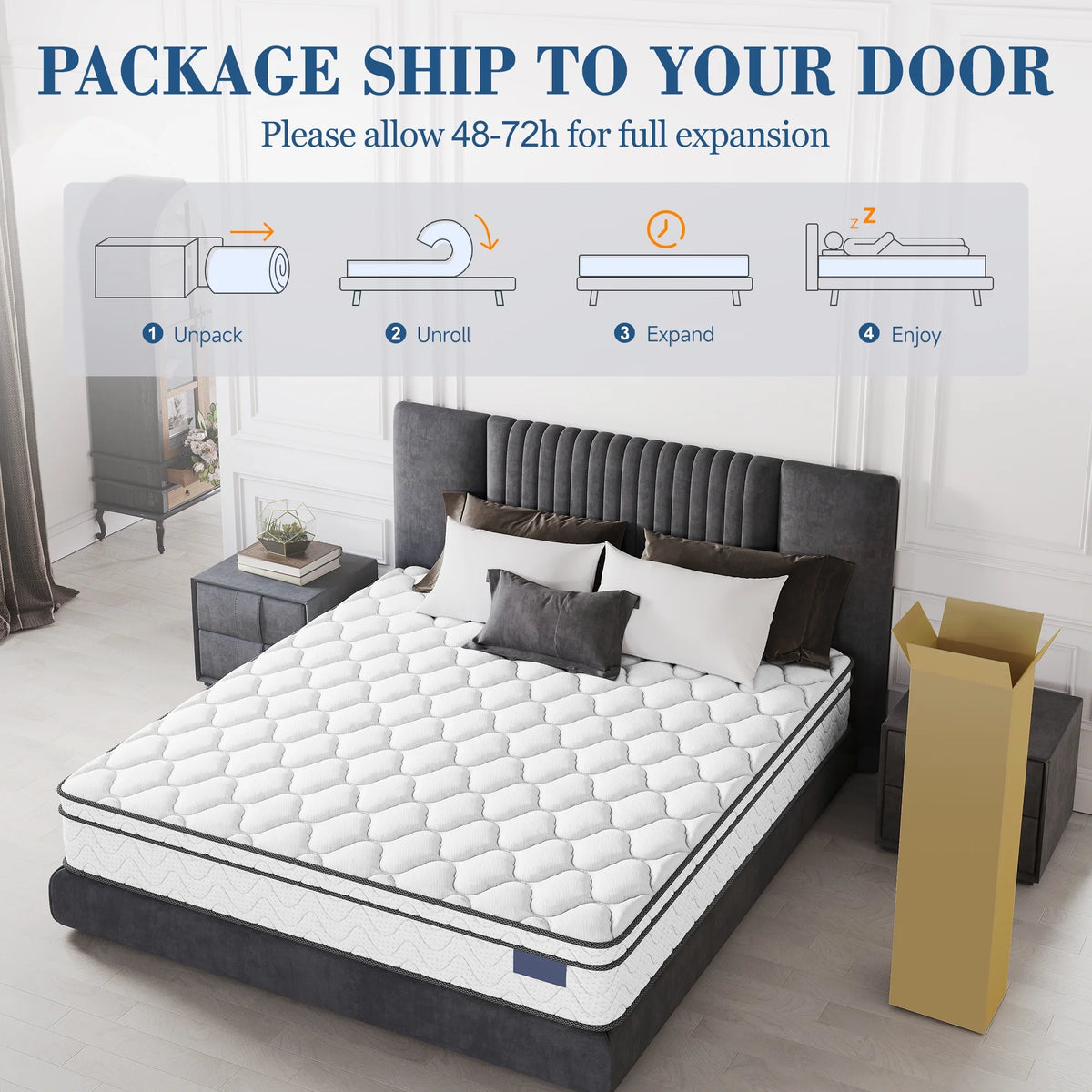 10 Inch Twin Mattress, CertiPUR-US Certified Memory Foam Hybrid Mattress in a Box, Medium Firm Bed Mattress for Kids, Teens & Adults, Neche Single Mattress with Pressure Relief & Support