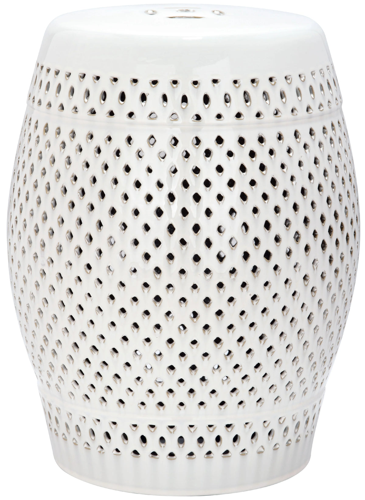 Safavieh Diamond Drum Indoor/Outdoor Garden Patio Stool, White