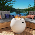 NAGA BAHNA 21" Round Propane Fire Pit 50,000BTU Terrazzo Gas Fire Pit with Glass Stones