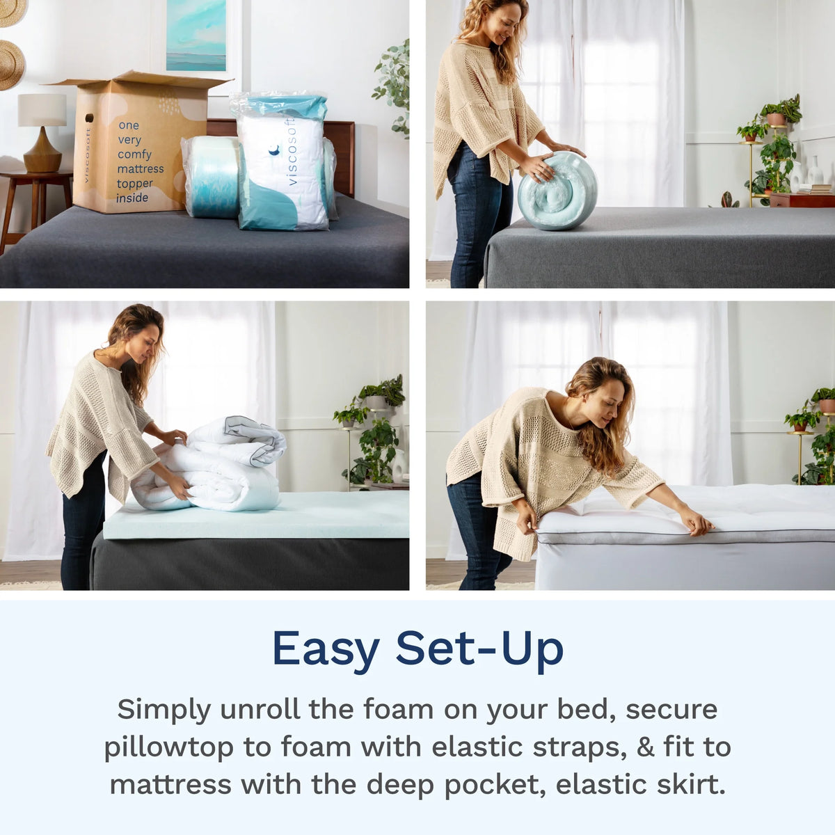 Viscosoft Hybrid Lux Dual Layer Mattress Topper - Twin Size a?? 4 Inch - CertiPUR-US Certified Gel Memory Foam