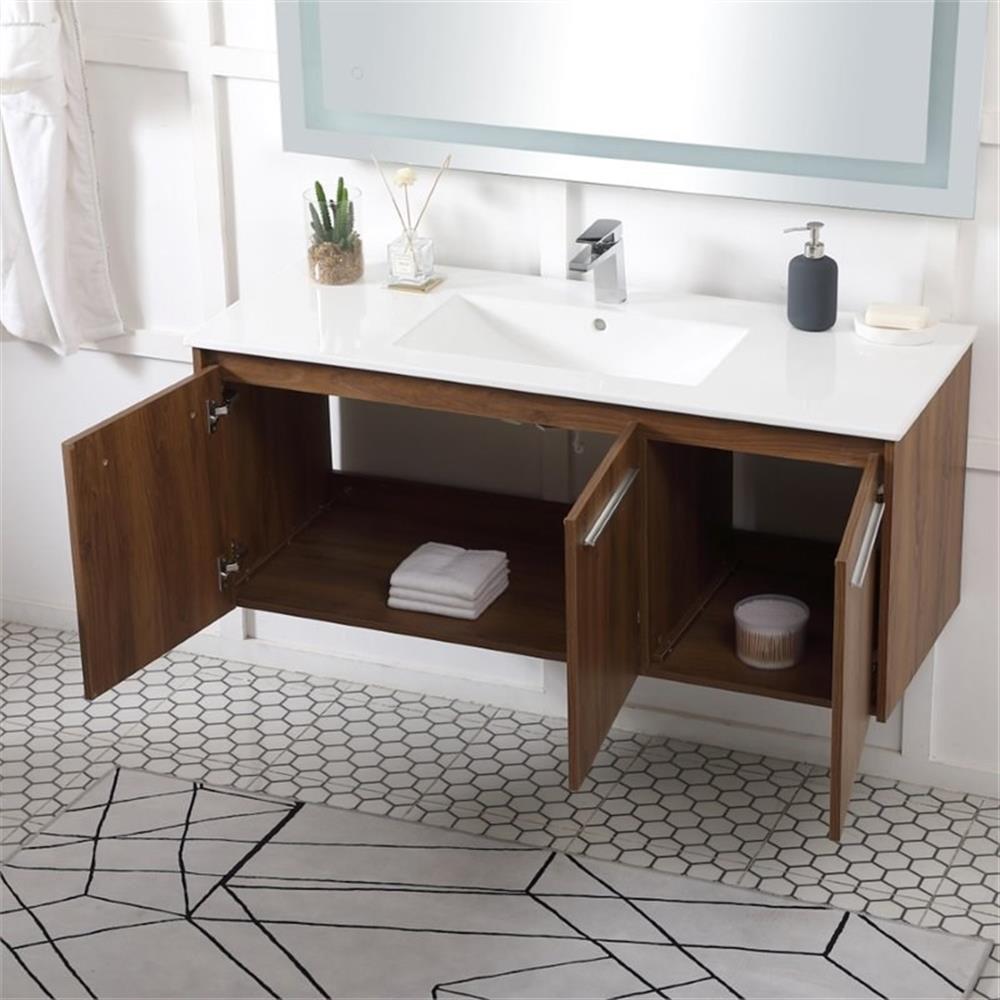 Elegant Kitchen and Bath 48 Inch  Single Bathroom Floating Vanity In Concrete Grey