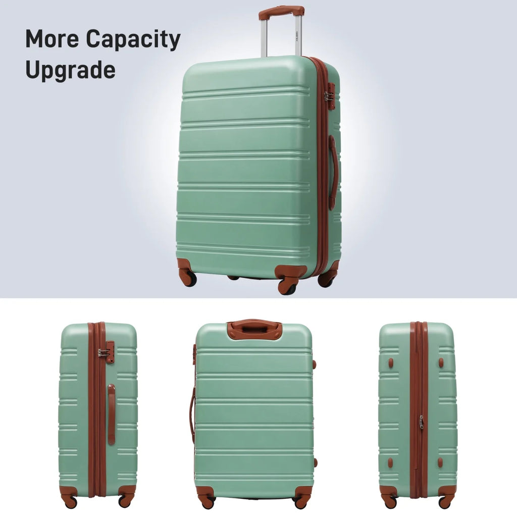3 Piece ABS Luggage Set, Luggage with Spinner Wheel & TSA  20/24/28 inch, Purple