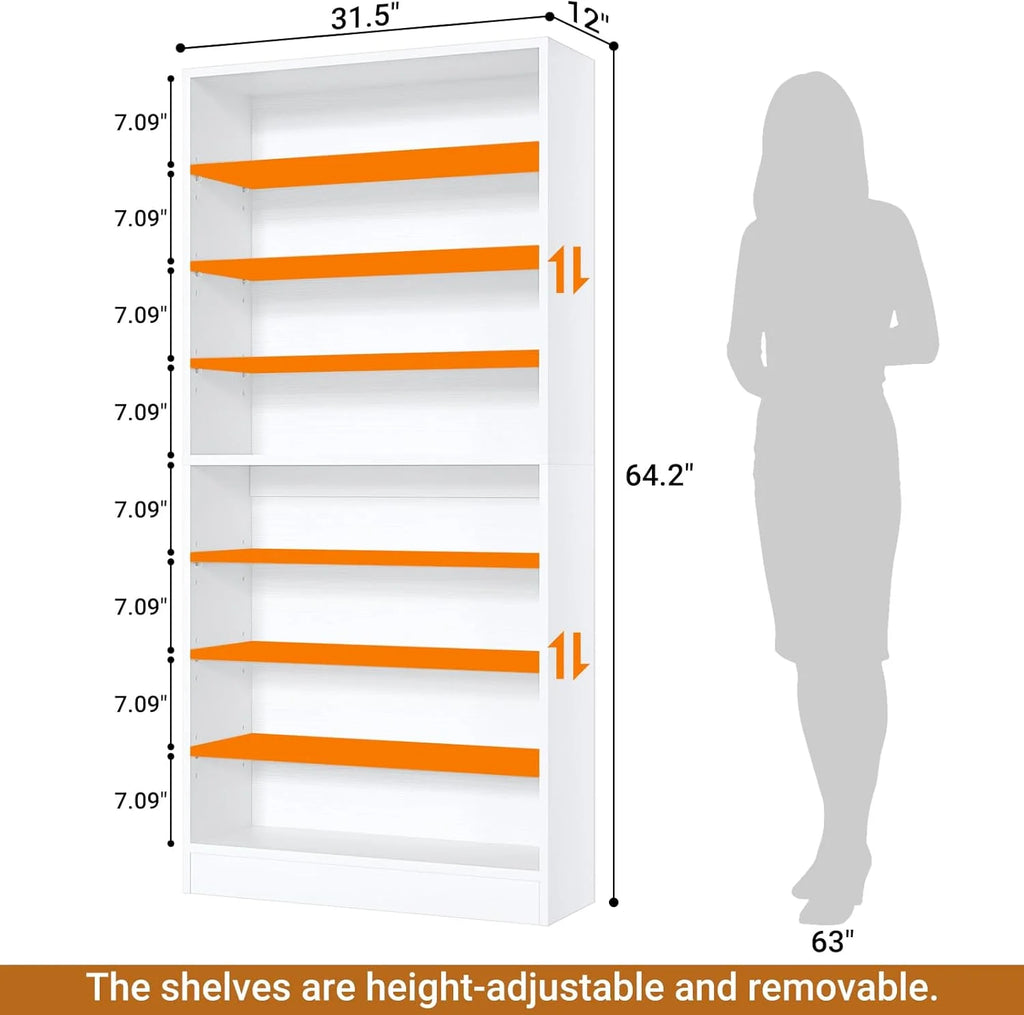 Homieasy Tall Shoe Cabinet, 9-Tier Wood Shoe Storage Organizer, Freestanding Shoe Storage Cabinet with Large Capacity, Vertical Space Saving Shoe Rack, White