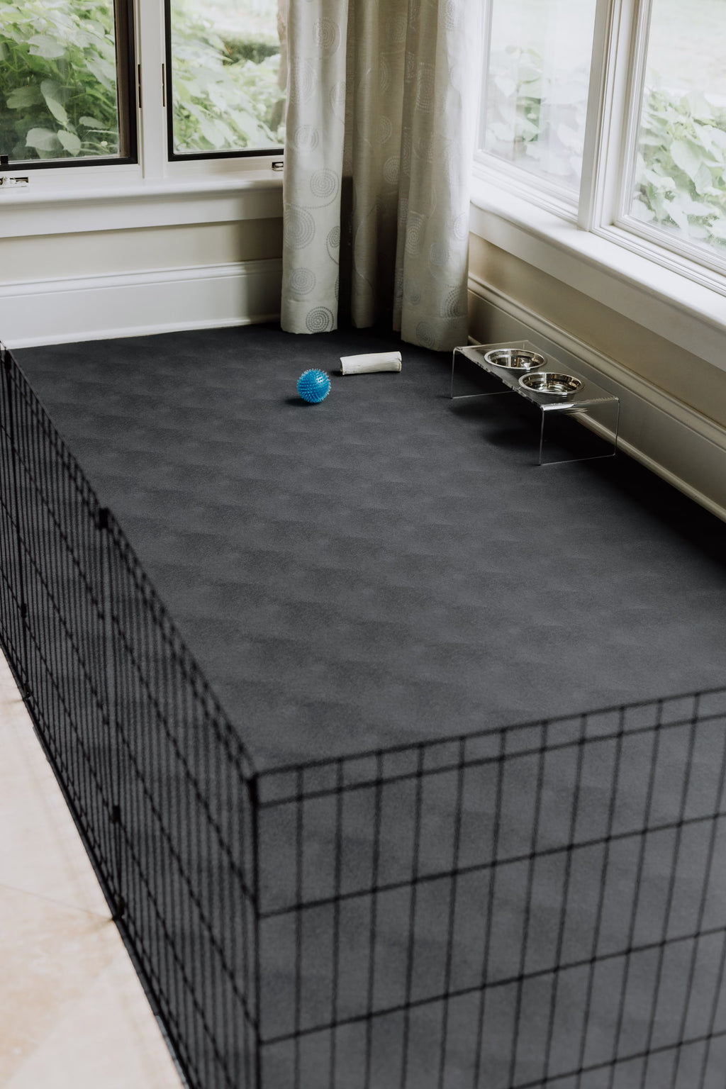 G-Floor 7.5' x 17' Vinyl Levant Pet Friendly Carpet Protector for Dogs & Cats - Midnight Black