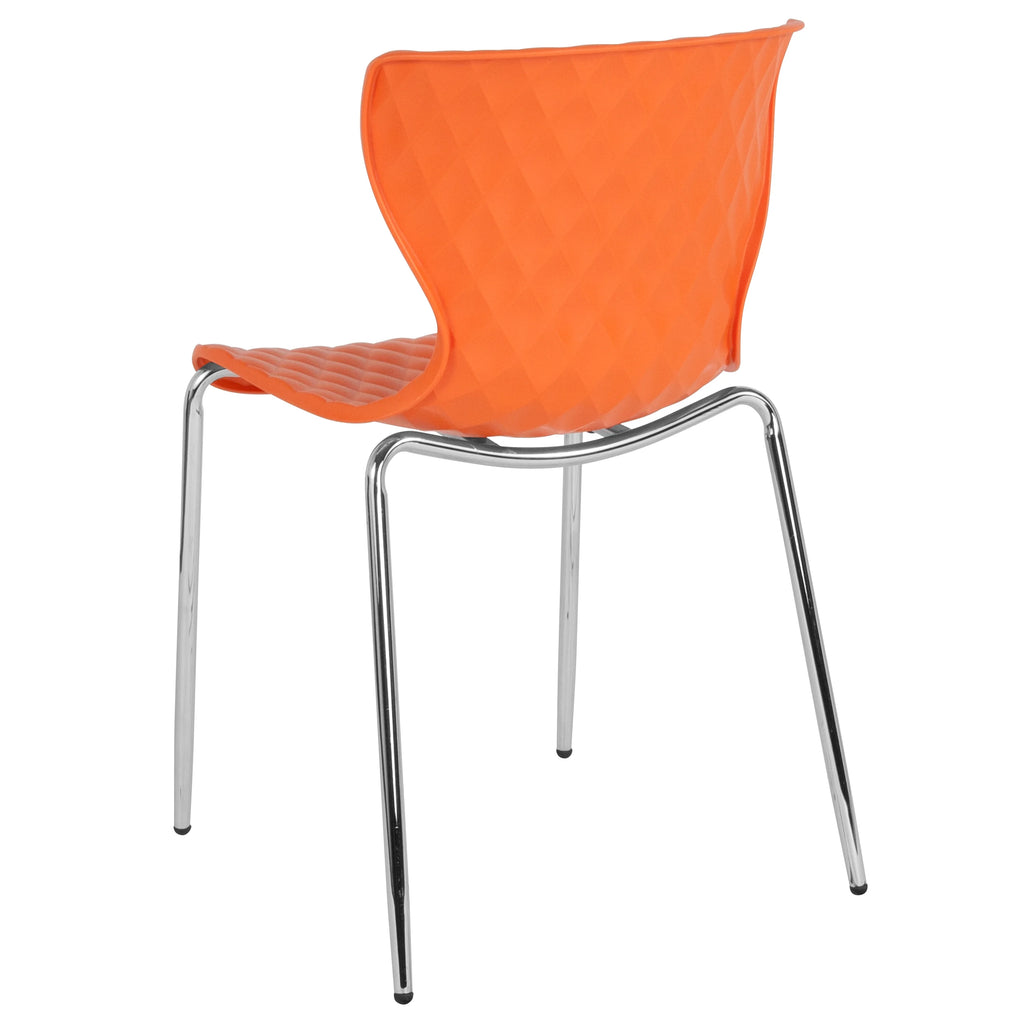 Flash Furniture 4 Pack Lowell Contemporary Design Orange Plastic Stack Chair