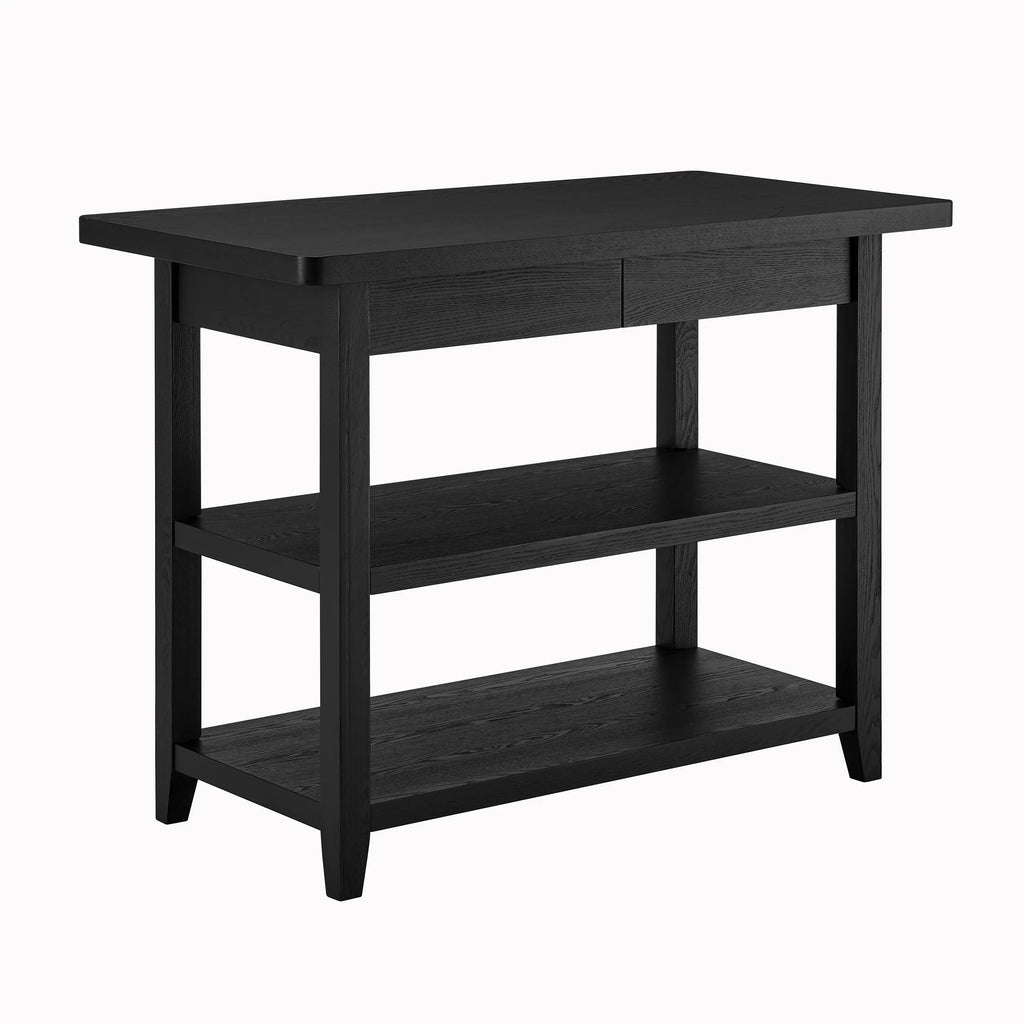 Better Homes & Gardens Reading Wood Kitchen Island with 2 Shelves and Drawers, Walnut Color