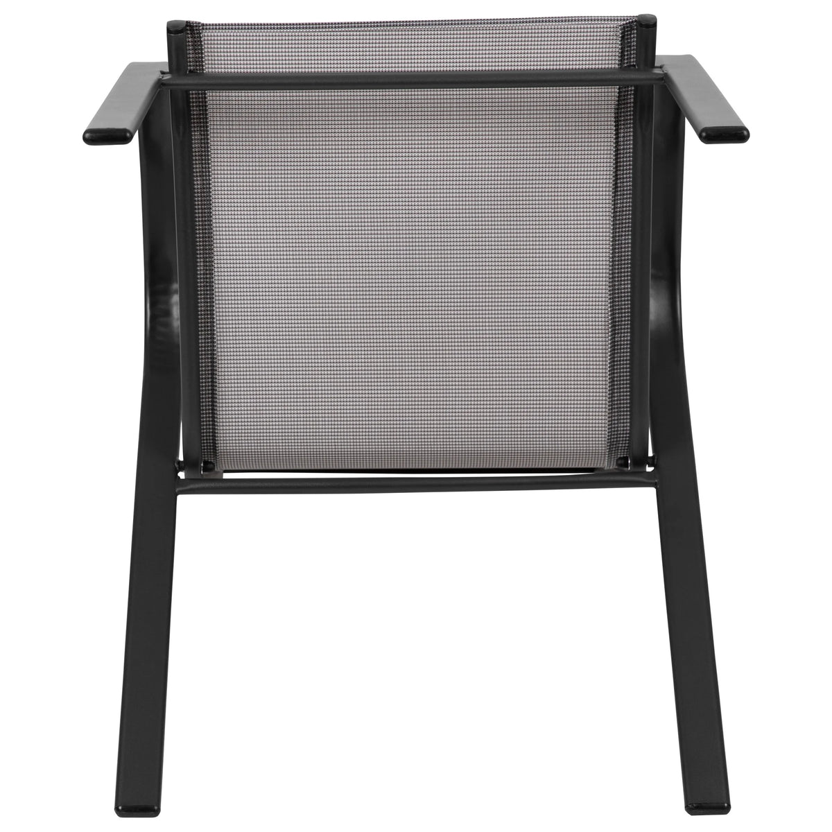 Flash Furniture Flash Furniture Brazos Series Outdoor Stackable Patio Chairs for Adults, Set of 4, Black