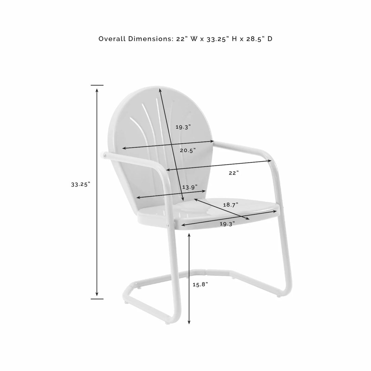 Crosley Griffith Outdoor Metal Armchair Tangerine Gloss-Color:Aqua Gloss
