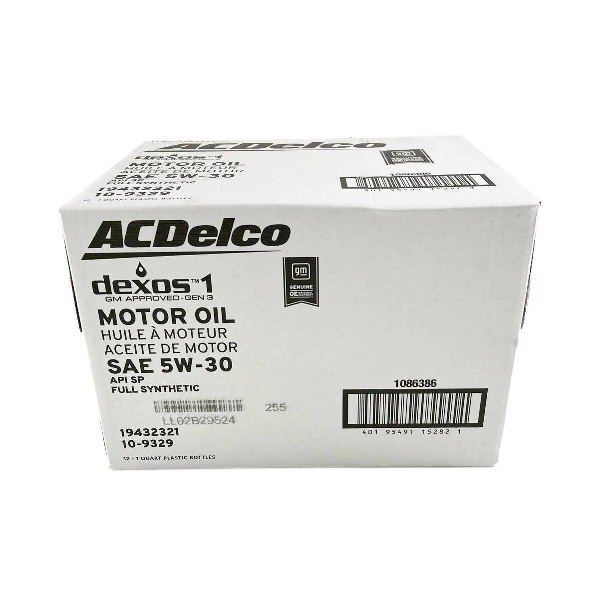 AC Delco GM Original Equipment 10-9329 (19432321) dexos?1 GEN 3 Full Synthetic 5W-30 Motor Oil - 1 qt. | Case of 12