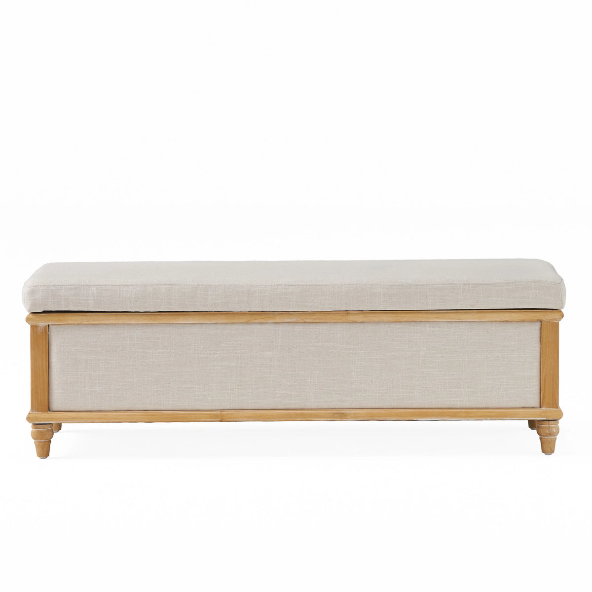 Noble House Hampton Contemporary Fabric Upholstered Storage Ottoman, White and Blue Floral