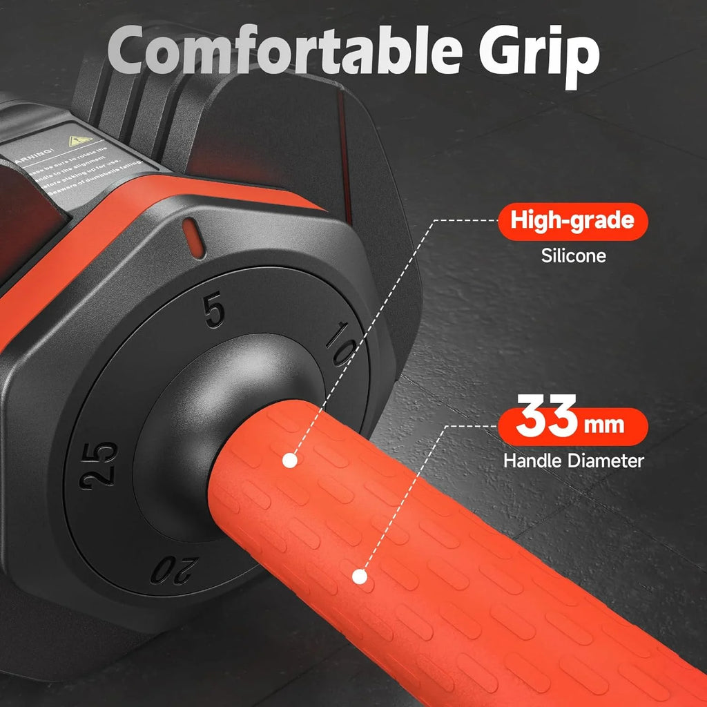 UPGO Adjustable Dumbbells Set 25LB A Pair Dumbbells Weights, 5 in 1 Free Weights 5/10/15/20/25lb/50lb Dumbbell with Anti-Slip Handle, Suitable for Home Gym Exercise Equipment