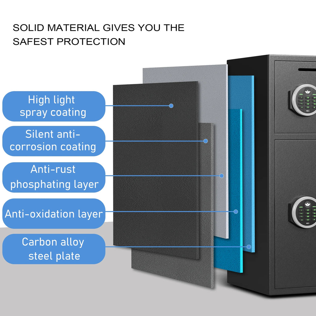 Silkight Safe - 6.0 Cu ft Home Safe Box - Fireproof Safe Depository Drop Safe with Backlit Keypad & Alarm System for Business Home Money Safe