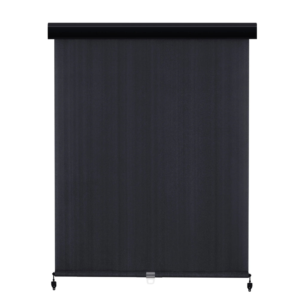 Vicllax Outdoor Patio Blinds Sun Shades Spring Roller Shade with Valance for Patio, Gray, 8'Wx8'H