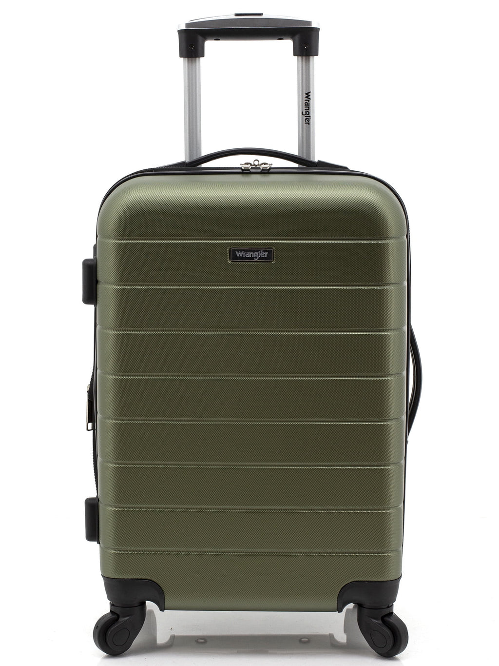 Wrangler 3 Piece Luggage Set with Cup Holder and USB Port, Olive Green