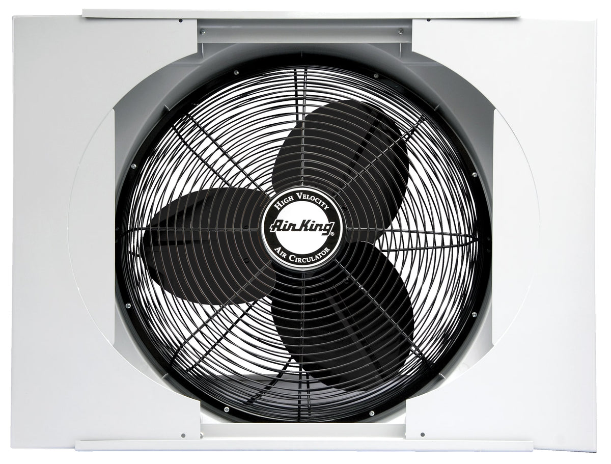 Air King 20" Electric Whole House 120V 3 Speed Window Exhaust Fan with Storm Guard, 9166, New