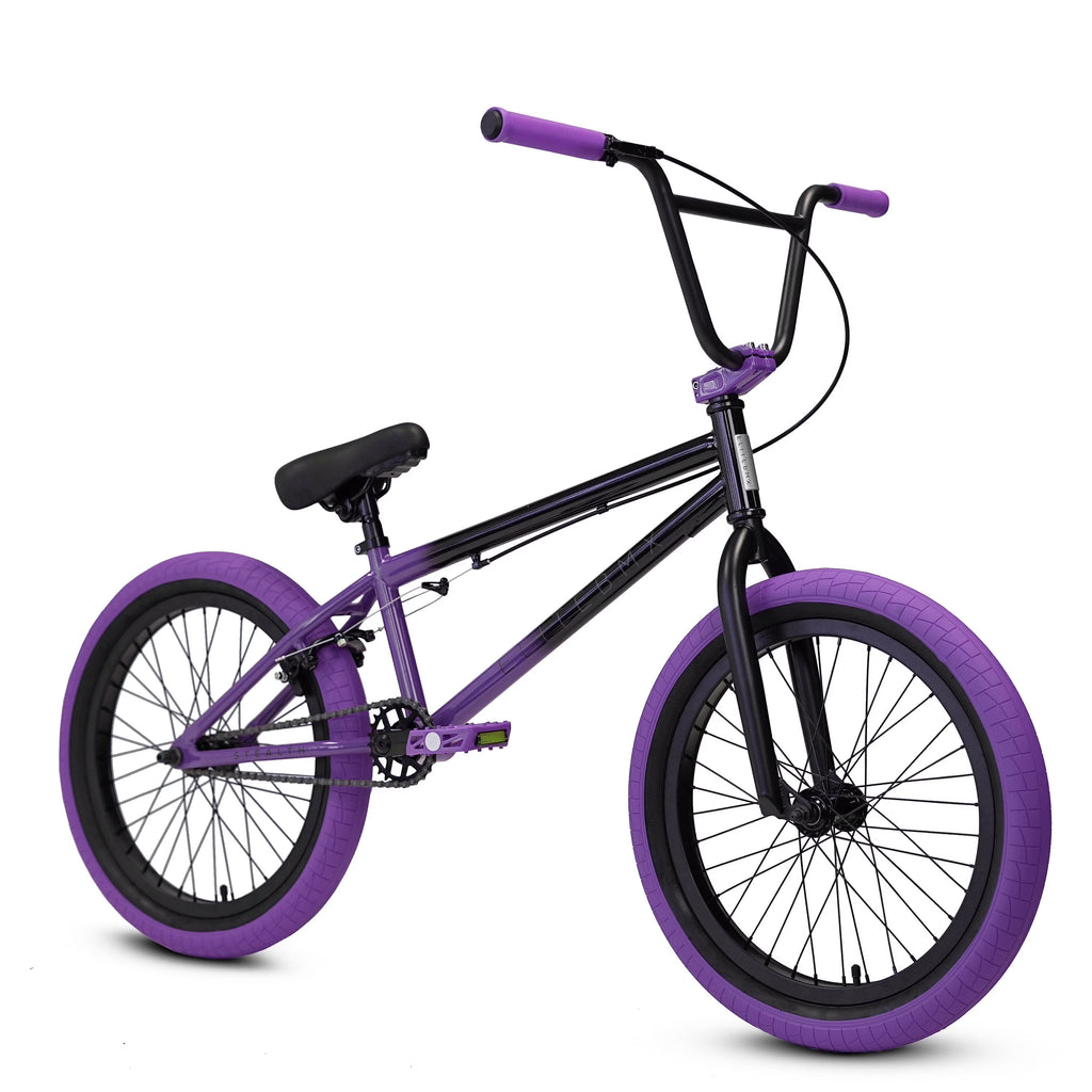 Elite BMX Bicycle 20” Freestyle Bike - Stealth Blue Purple Ideal for Ages 7 to 18 Years