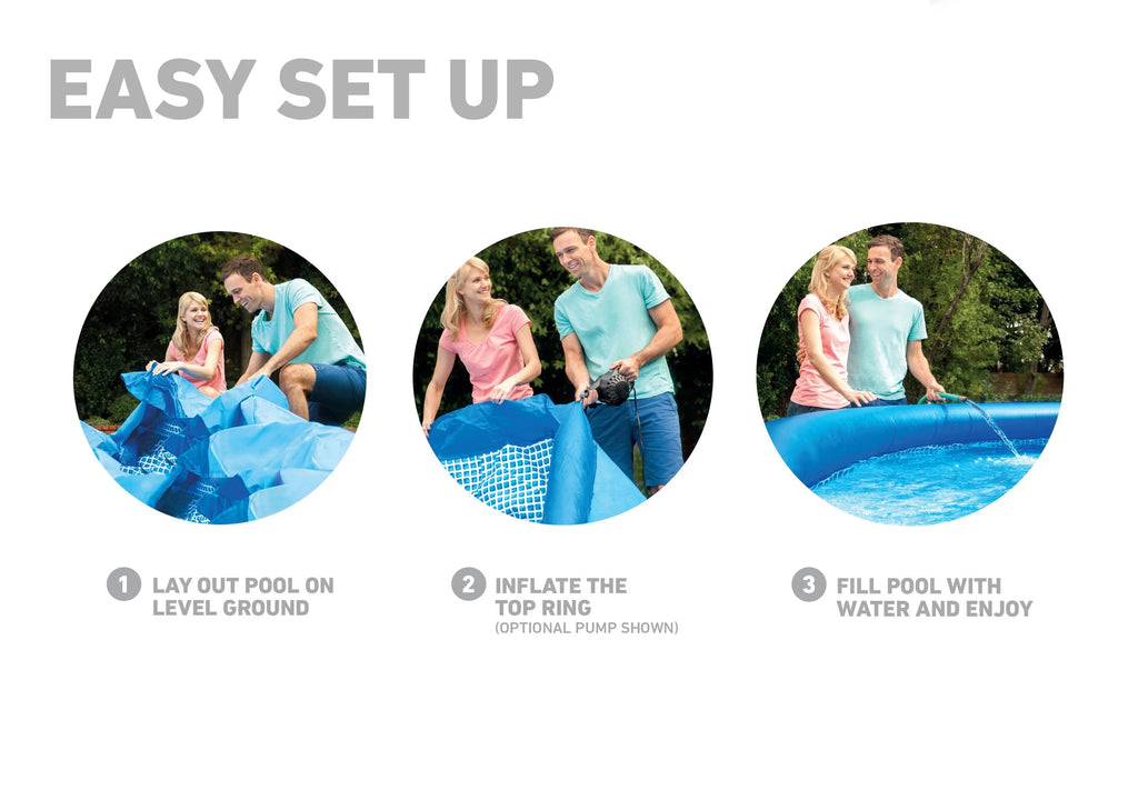 Intex 10' x 30" Easy Set Above Ground Swimming Pool With Filter Pump
