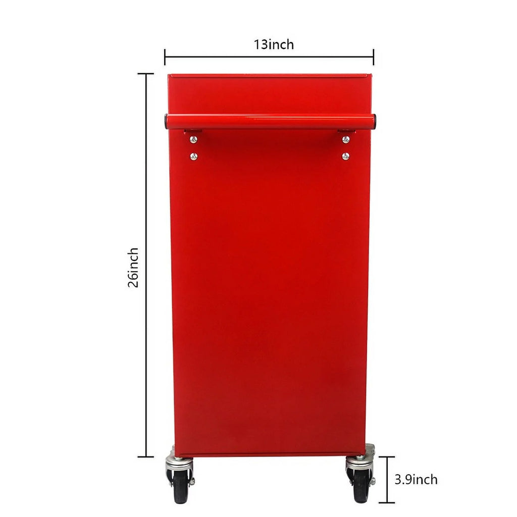 Seizeen Rolling Tool Chest on Wheels, Metal Tool Cart Toolbox Storage Cabinet Organizer W/ 7 Drawers, Red