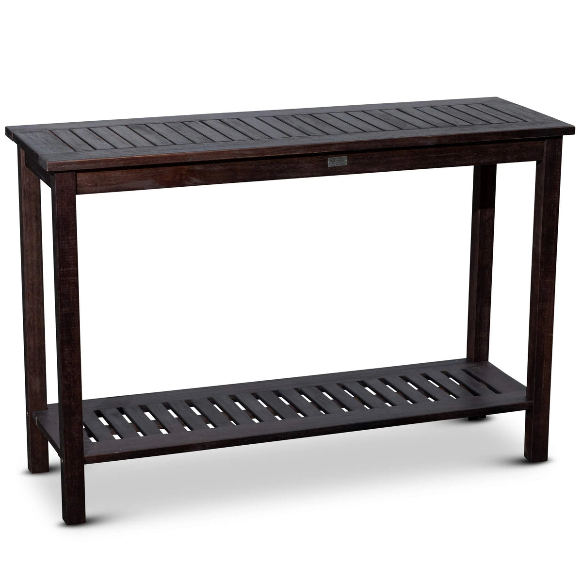 DTY  Outdoor Living Longs Peak Eucalyptus Console Table Silver Gray