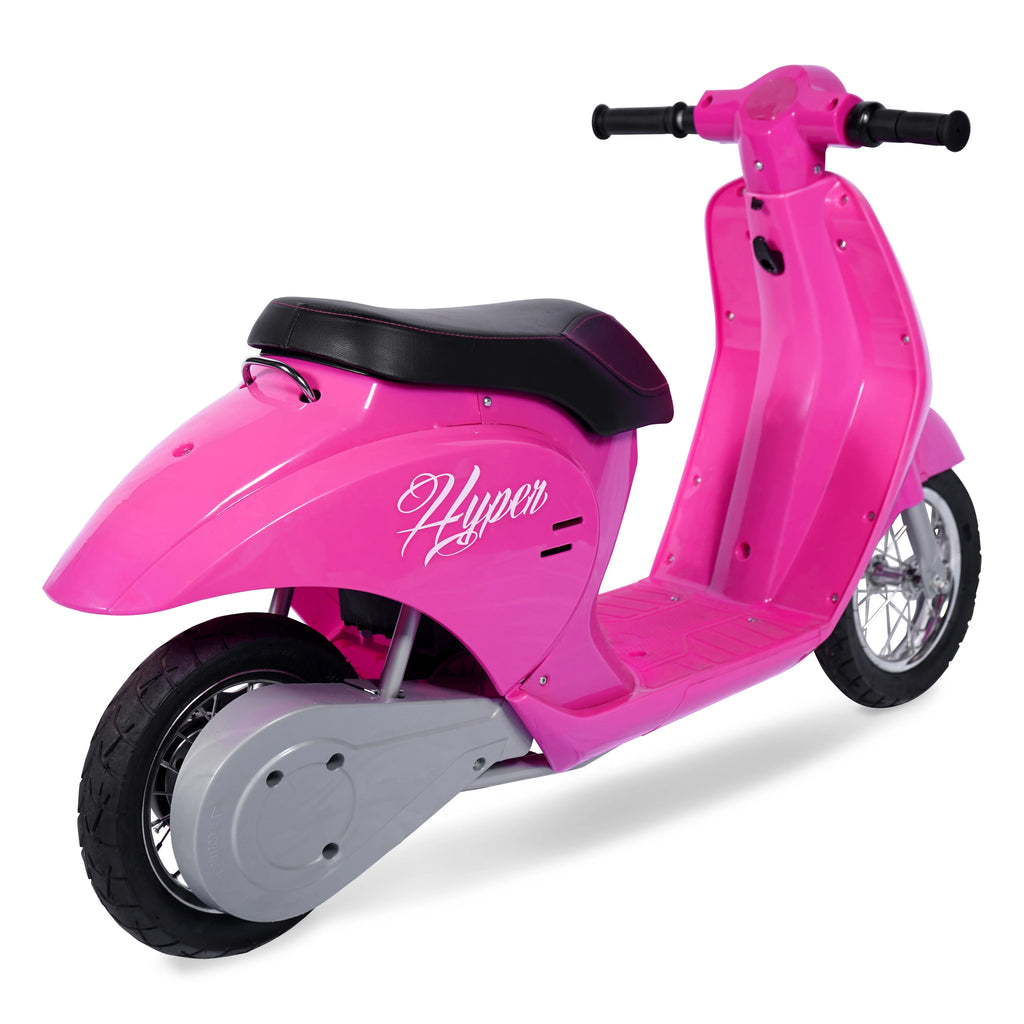 24V Hyper Toys Retro Electric Scooter, Easy Twist Throttle, Blue, Ages 13+, Including Teens, Tweens