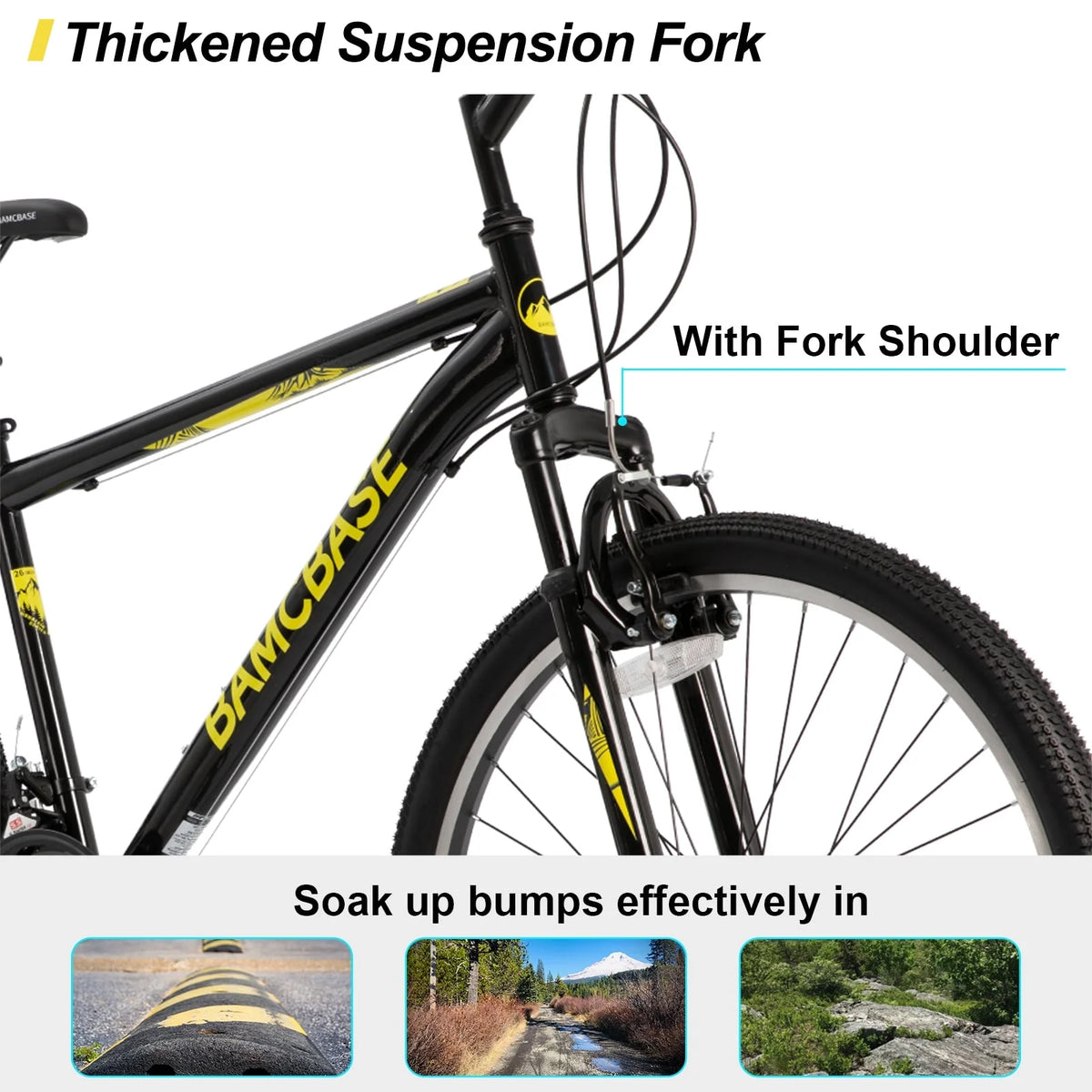 Hiland 26 27.5 29 Inch Mountain Bike, Mens Womens MTB with 21 Speeds, High-Tensile Steel Frame, V Brake, Hardtail Bicycle for Adults