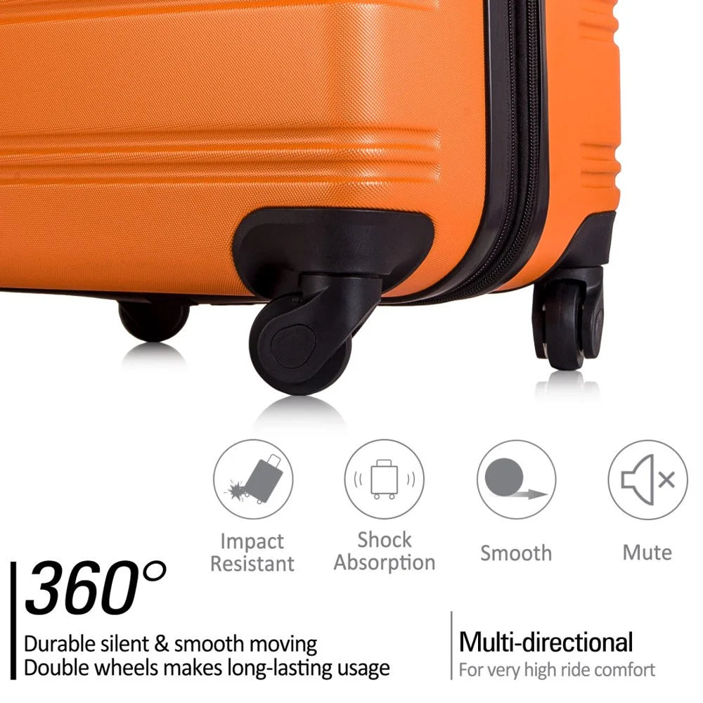 Tcbosik Luggage Sets, 3 Piece Set Hardside Suitcases with Spinner Wheels, 20/24/28 Travel Luggage Lightweight, Dark Blue