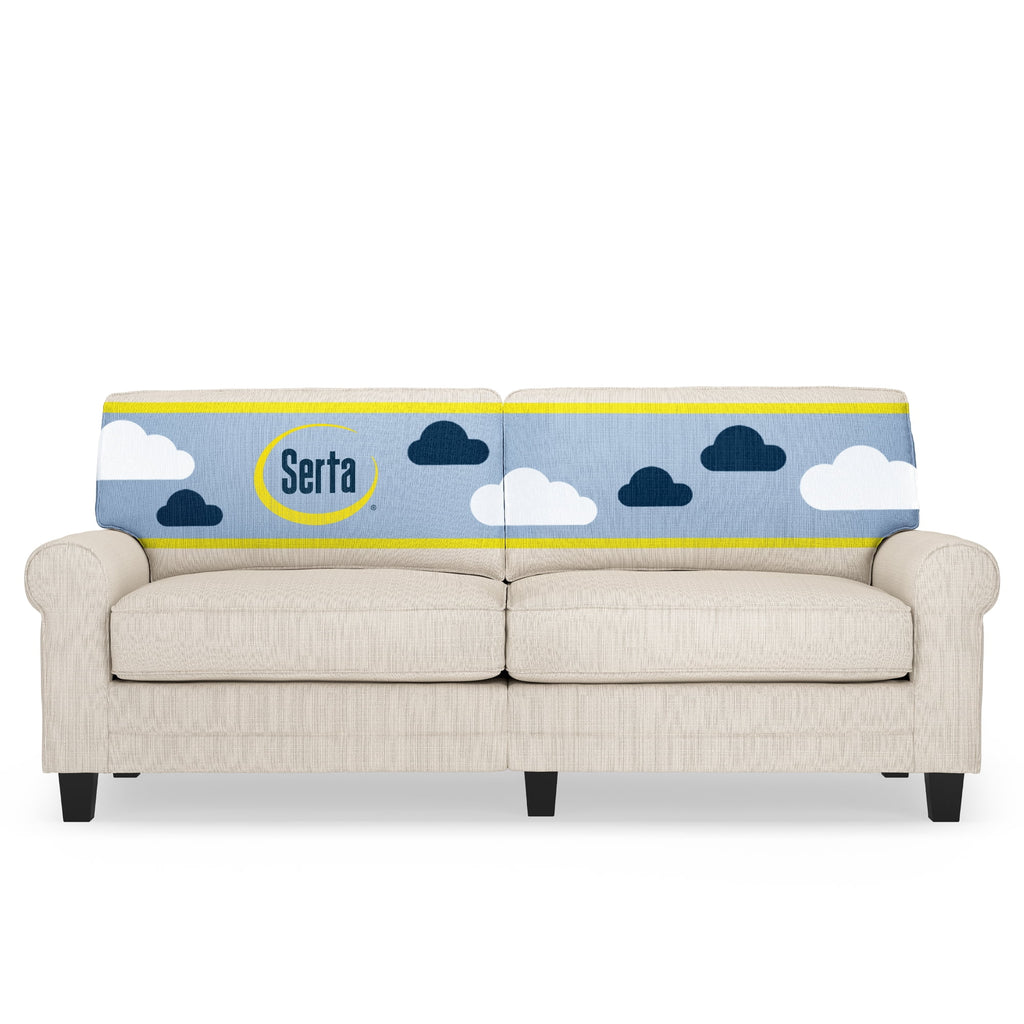 Serta Copenhagen 78" Rolled Arm Sofa with Removable Covers Dark Brown