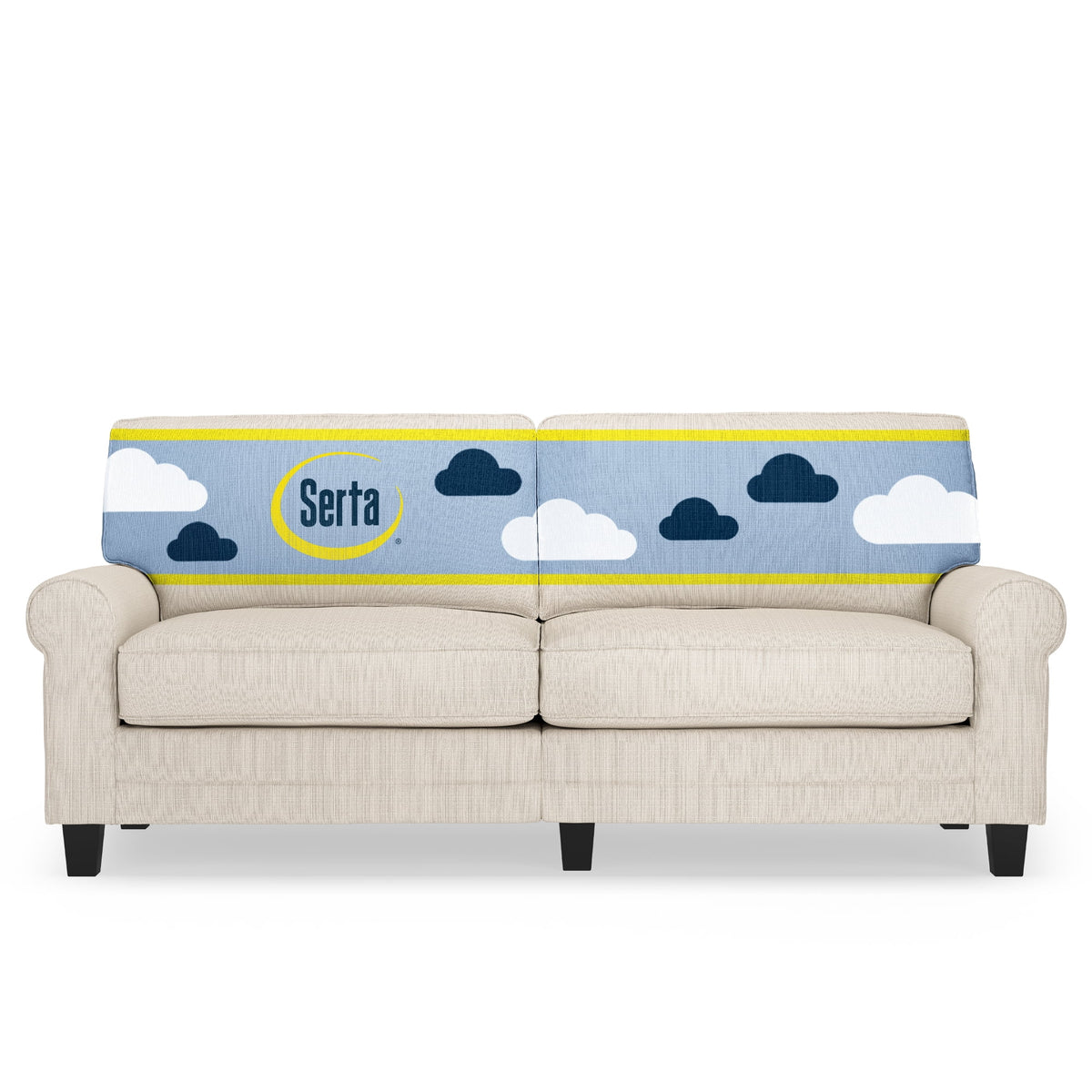 Serta Copenhagen 78" Rolled Arm Sofa with Removable Covers Dark Brown
