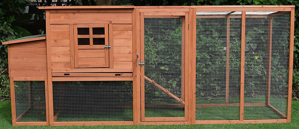 98" Backyard Wood Chicken Coop 2-4 Large Chickens Hen House Run with Nesting Box
