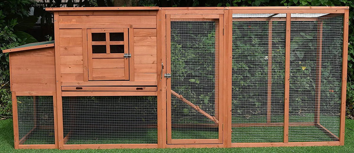 98" Backyard Wood Chicken Coop 2-4 Large Chickens Hen House Run with Nesting Box