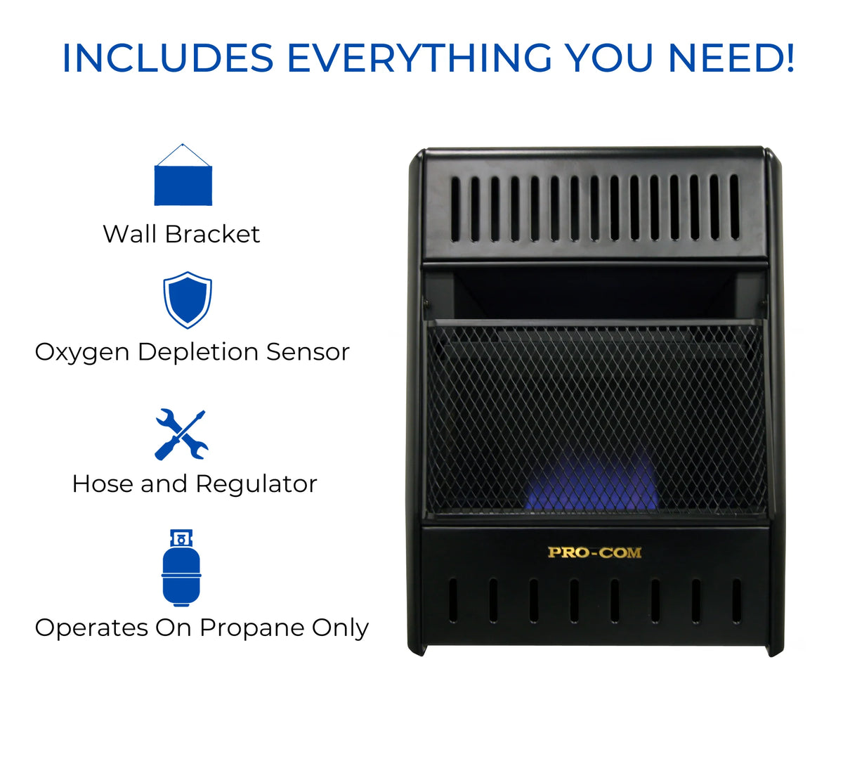 Procom Ml100tbahr 10,000 BTU Liquid Propane Heater - Black