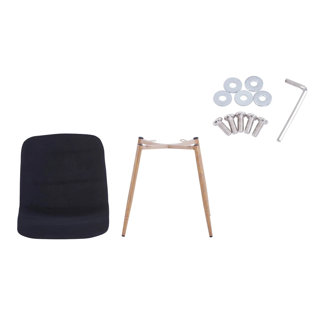 Highsound Dining Chairs Set of 4,Mid-Century Modern Upholstered Dining Chairs with Velvet Cushion Seat for Dinning Room&Living Room, Black
