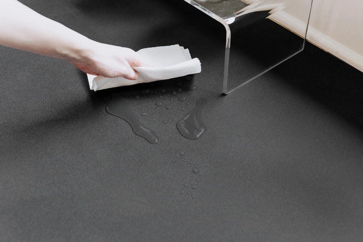 G-Floor 7.5' x 17' Vinyl Levant Pet Friendly Carpet Protector for Dogs & Cats - Midnight Black