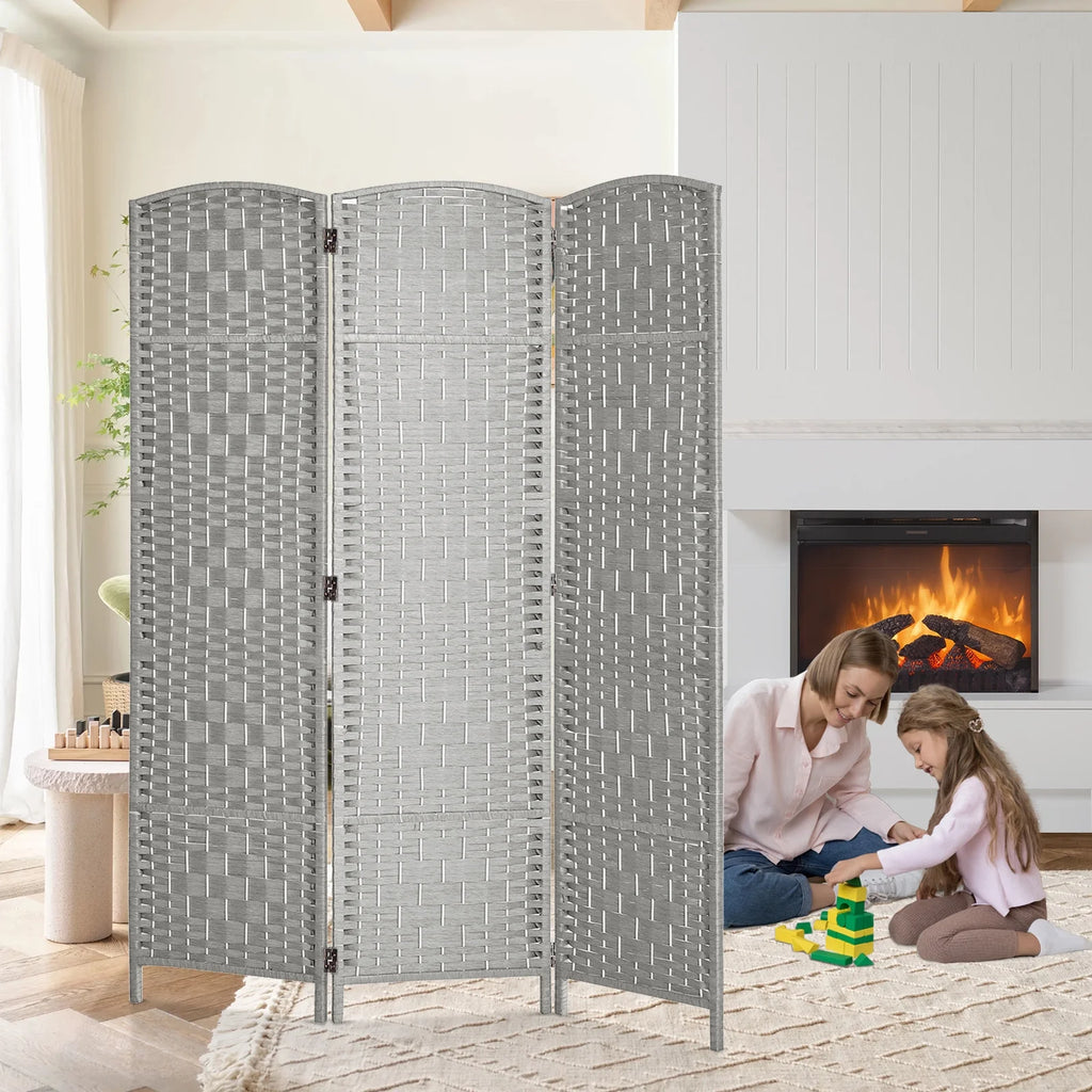 3-Panel Room Divider, 6 ft Office Partition Walls Wood Divider Folding Portable Privacy Screen, Room Dividers and Folding Privacy Screens for Home, Room Separator Wall Dividers,Black