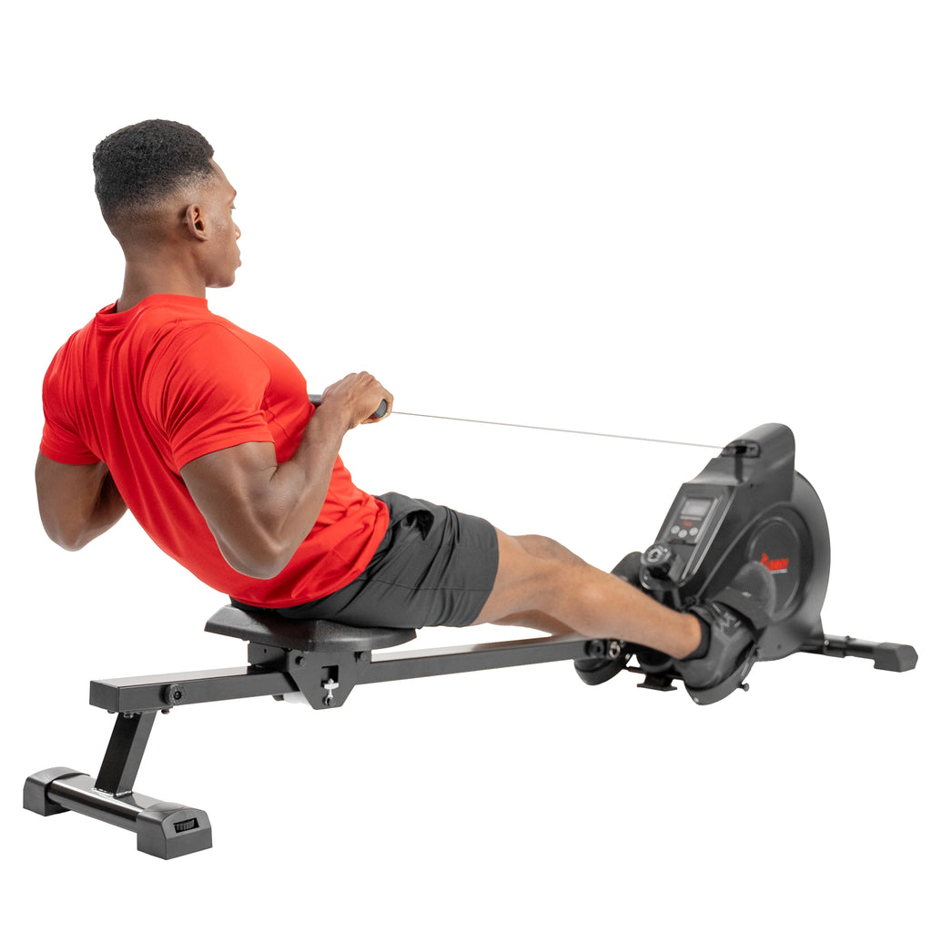 Sunny Health & Fitness 53.4" Extended Slide Rail Magnetic Rowing Machine Rower with Free SunnyFit App Membership - SF-RW5515