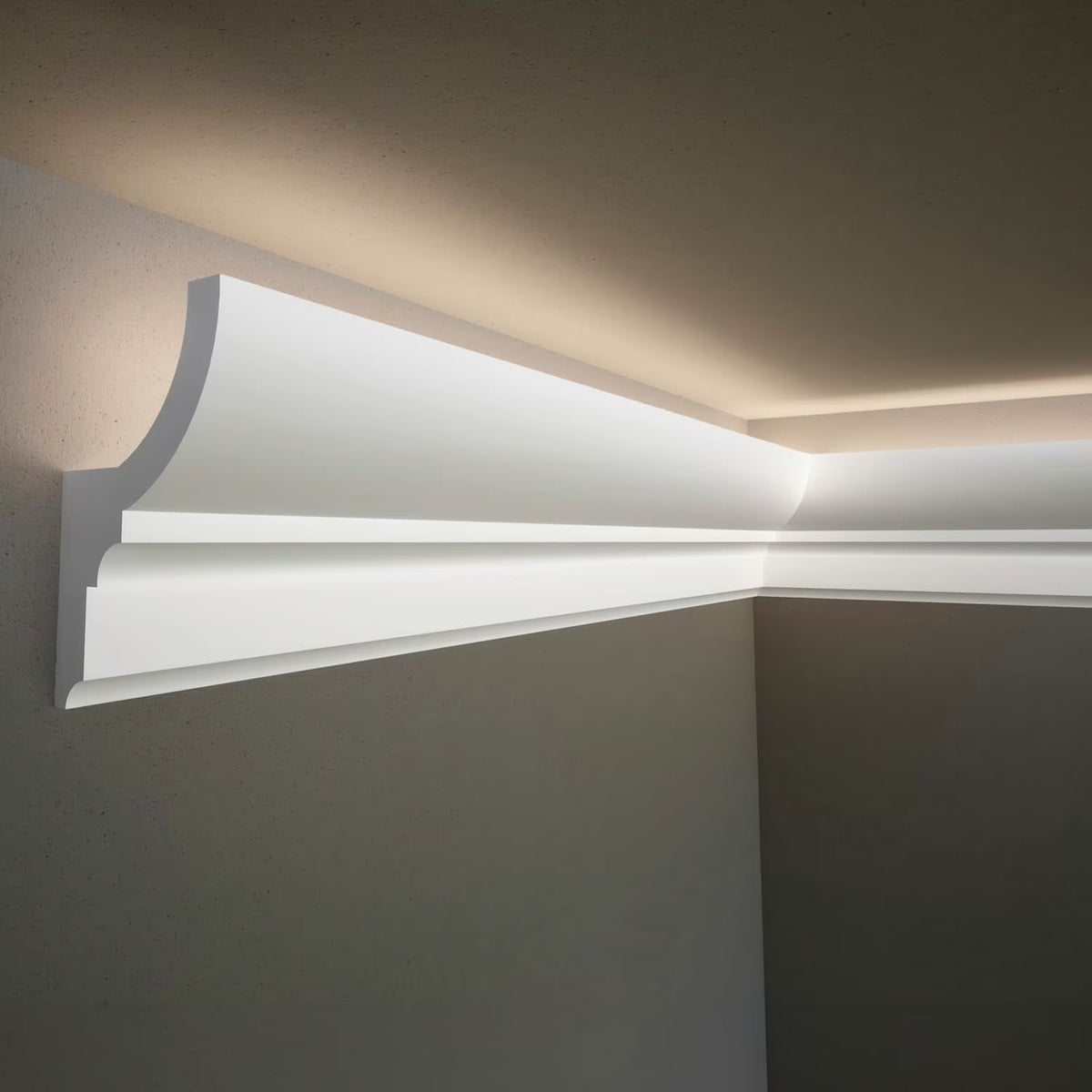 7-Piece 94.5�� (55.12 ft) Crown Molding with Duct Kit for Seamless Ambient Home Accent Lighting | Waterproof Channel for Easy LED Strip Installation (CROWN MOLDING WITH LED DUCT)