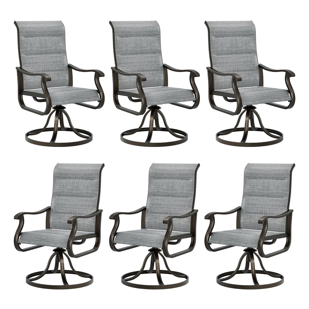 UDPATIO High Back Outdoor Dining Chairs Set of 2, All Weather Swivel Patio Chairs, Breathable Garden Outdoor Furniture for Backyard Deck