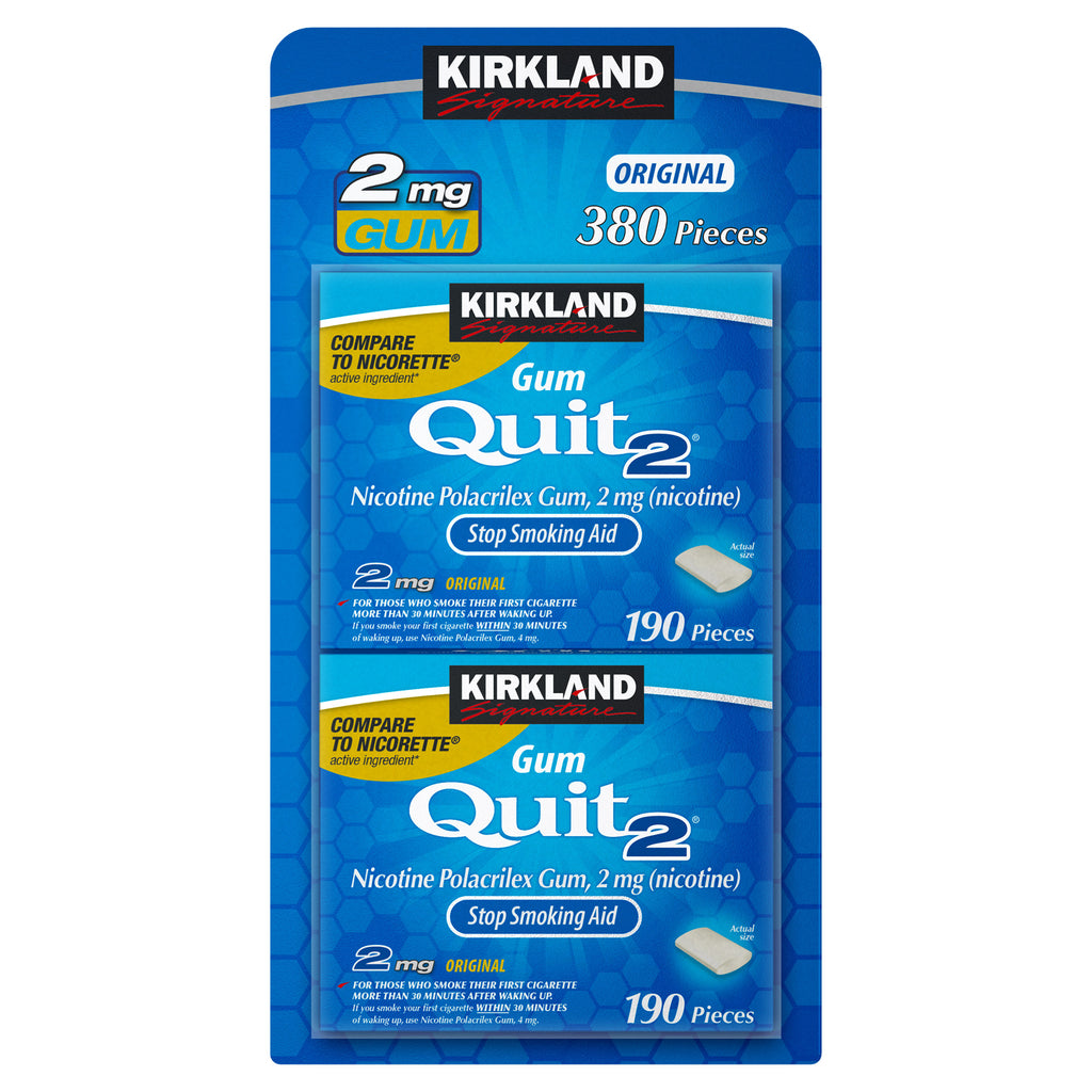 Kirkland Signature Quit 2 mg or 4mg, Original Gum, 380 Pieces