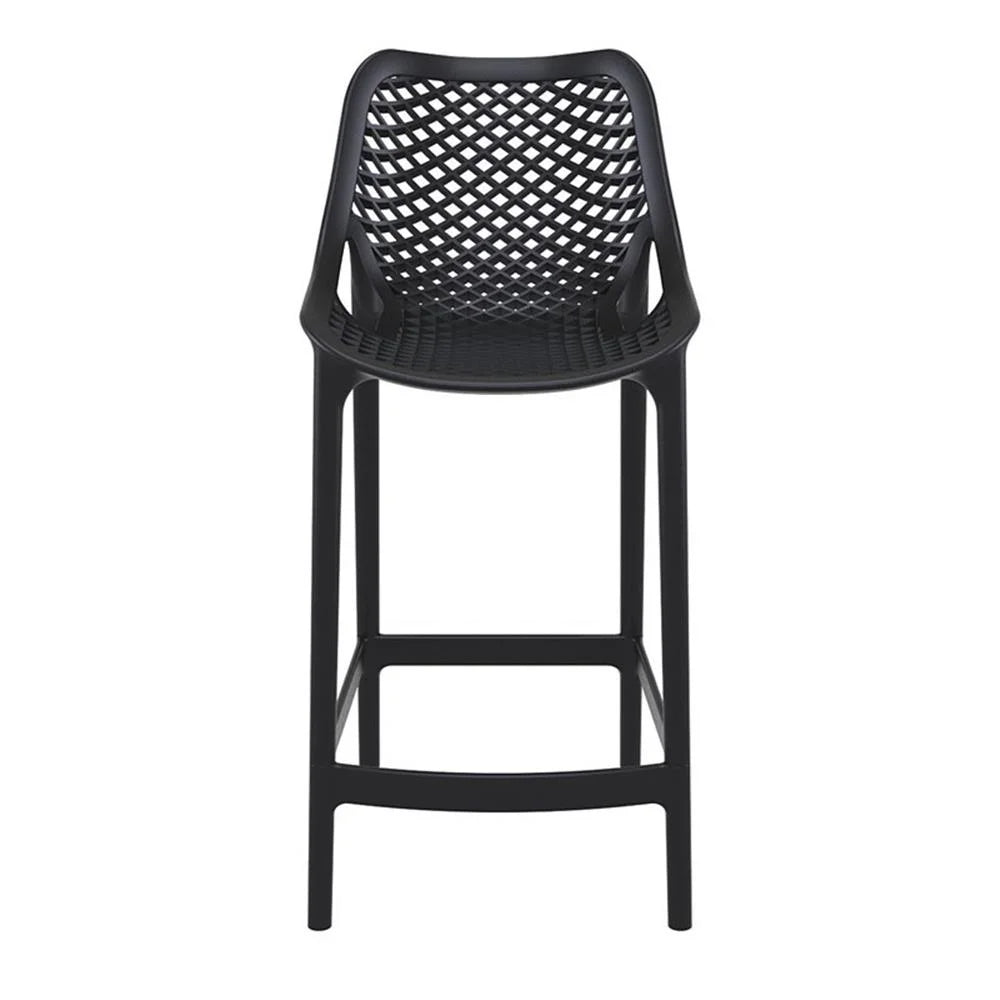 Home Square Polypropylene Patio Bar Stool in Taupe - Set of 2