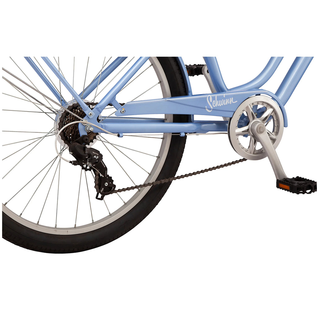 Schwinn Riverwalk Comfort Bike, 26 Inch Wheels, 7 Speed, Blue