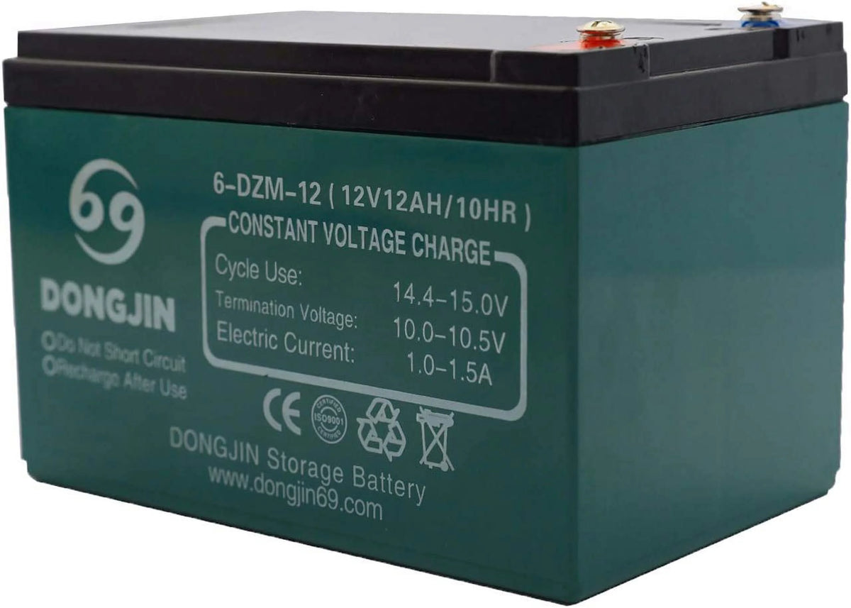 4PCS 6-DZM-12 12V 12AH Rechargeable Battery for Electric Bike Scooter Go Kart 6"(L) x 4"(W) x 4"(H)