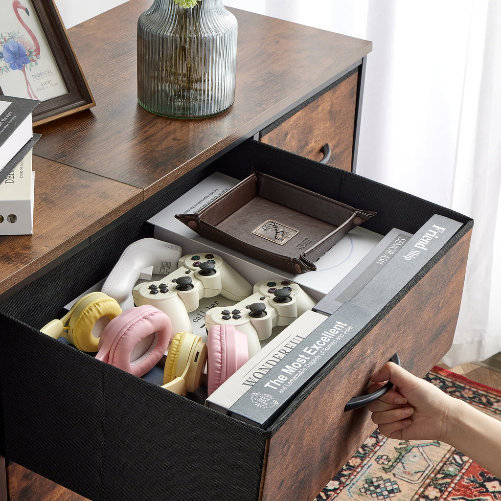 Wide Dresser TV Stand with 9 Drawers Dresser for Bedroom Chests of Drawers for Living Room, Black