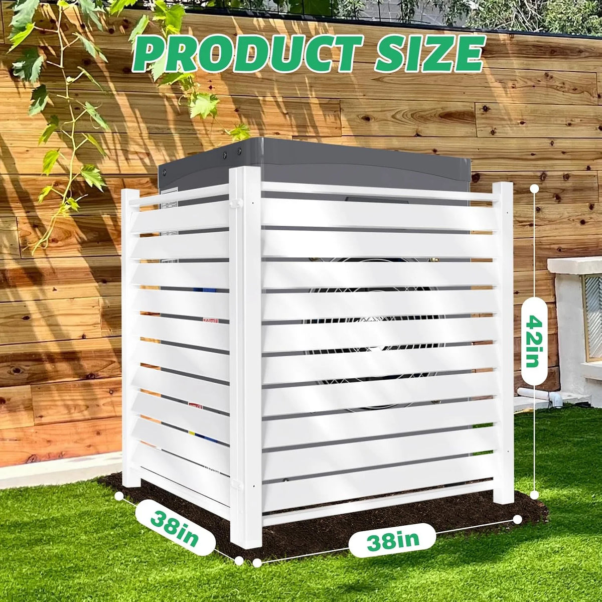 "NAIZEA Air Conditioner Fence, Pool Equipment Enclosure, Trash Can Enclosure, Metal Stake Wood Fence Panel 38"" W x 60"" H"