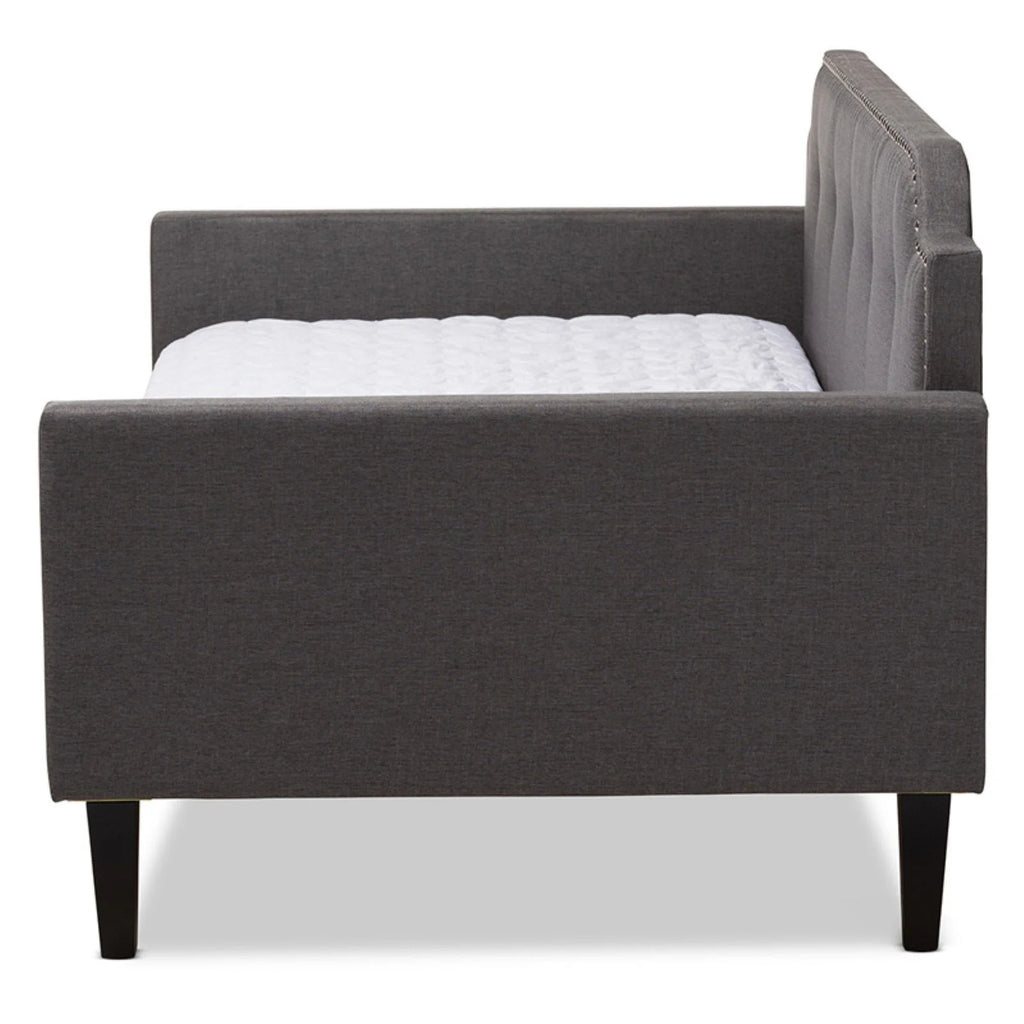 Baxton Studio Packer Modern and Contemporary Grey Fabric Upholstered Twin Size Sofa Daybed