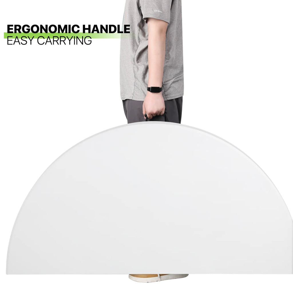 Magshion 5.5FT Round Folding Table, Heavy Duty Plastic Portable Round Table, Indoor Outdoor Foldable Dining Table with Handle, Grey