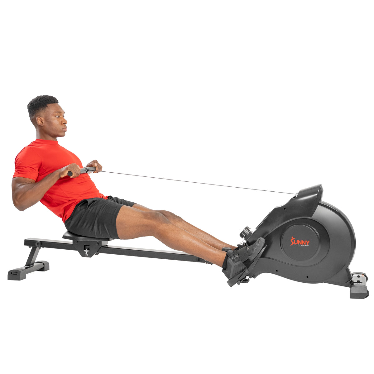 Sunny Health & Fitness 53.4" Extended Slide Rail Magnetic Rowing Machine Rower with Free SunnyFit App Membership - SF-RW5515