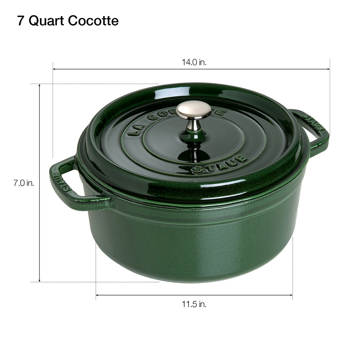 Staub Cast Iron 7-qt Round Cocotte - Grenadine