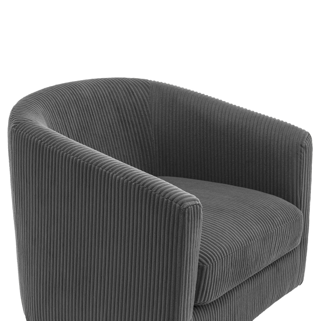 DREAMSIDEA Swivel Barrel Accent Chair for Living Room, Modern Upholstered Round Club Armchair-Cream