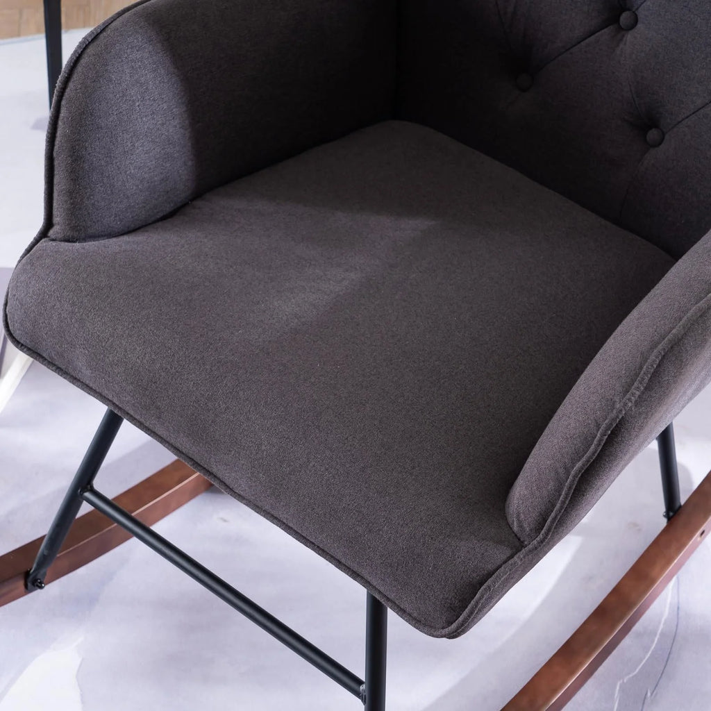 UBesGoo Rocking Accent Chair, Soft Padded Armchair Chair,  Comfy Side Chair with Sturdy Wooden Metal Legs for Living Room Bedroom Gray